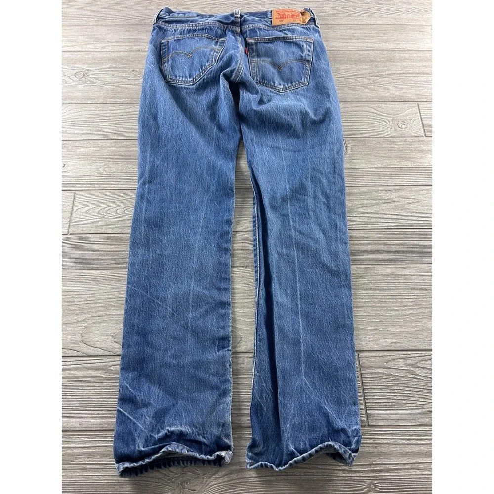 Levis 501 Original Fit Jeans Mens 32x36 Blue Denim Button Fly Straight Leg 1779